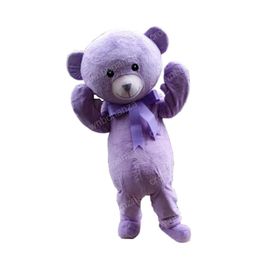 Halloween Purple Teddy Bear Mascot Costume Top quality Cartoon Character Outfit Suit Adults Size Christmas Carnival Birthday Party Outdoor Outfit
