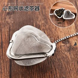 Stainless Steel Tea Strainer Tea Tools Locking Spice Mesh Ball Philtre for Teapot Heart Shape Infuser