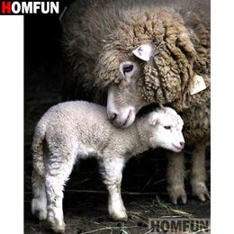 HOMFUN Full Square/Round Drill 5D DIY Painting "Animal sheep" 3D Diamond Embroidery Cross Stitch Home Decor A19012
