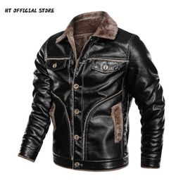 Leather Jacket Men Casual Fashion Mens Fur Jackets Male PU Coat Zipper Man Clothing Plus Size 8XL Brown Leather Coats 211009