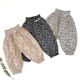 Spring Autumn Kids Boys Girls Floral Pants Children's Clothing Anti-mosquito Pant Baby Boys Girls Children Pants Bloomers Pants 210317