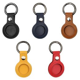 Hooks & Rails Keychain Anti-lost Faux Leather Case Cover Anti-Scratch Tracking Locator Protector Replacement For AirTag