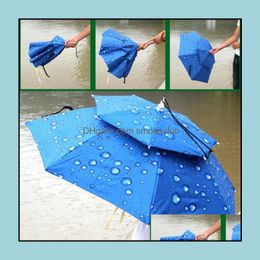 Umbrellas Household Sundries Home & Garden Rain Gear Summer Creative Sun Solid Double Windproof Anti Uv Hat Fishing Portable Sn1053 Drop Del