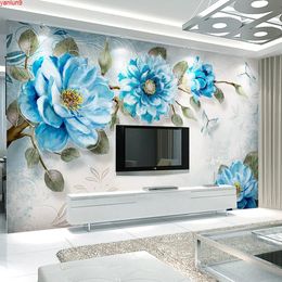 Custom Wall Mural Wallpaper For Bedroom Walls 3D Modern Hand Painted Oil Painting Floral Living Room TV Background Papier Peintgood quatity