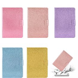 Luxury Bling Glitter Leather Cases For Ipad 11 2021 10.2 10.5 Mini 6 1 2 3 4 5 Air Air2 7 8 9 9.7 Pro Shinny Sparkly Sparkle Wallet Credit ID Card Slot Girls Holder Flip Cover