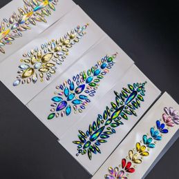 Hair Gems Tattoo Stickers Face Body Jewels Music Festival Party Decoration Eyes Mermaid Rhinestone Glitter Tattoos Sheet Self Adhesive Crystal Paste DIY Art