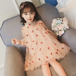 XINYOU Cute Kawaii Baby Girls Dress with strawberry Fashion Designer Outwear Skirt Children Clothes Teenager Female Skirts Q0716