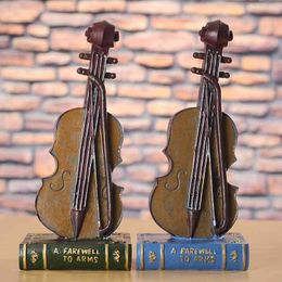 [] Vintage Sculpture Simulation violin book saving pot model Statue Art Carving Resin artware Figurine Home Decorations SH190918