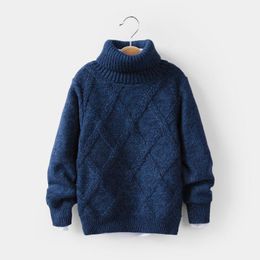 To 12y Children Clothing Knitted Sweaters Turtleneck Boys Clothes Winter Pullovers Kids Wear Cardigan