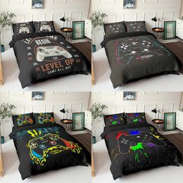 Gamepad Bedding Set Queen Size Duvet Cover Creative Black Bed Comforter Housse De Couette Bedclothes 2/3Pcs 210615