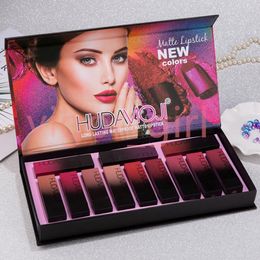 Alta Qualidade Hudamoji Batom Makeup Conjuntos Matte Batons Lip Gloss 12Color Kits Cosméticos