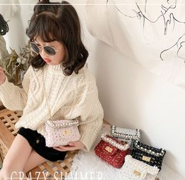 Fashion Cute Girl Handbags Shoulder Bag Decorative Children's Crossbody Chain Handbag Toddler Girl Princess Bags Purse