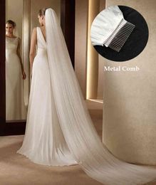 Two Layers Wedding Veil Bride Veil White 3 Meter 5 Meter Long Veu De Novia Brief Veil for Bride with Comb Church Veils X0726