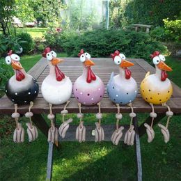 Art Decor Chicken Lawn Plug Hen Rooster Garden ation Outdoor Accessories Ornaments Home Indoor Statues 210924