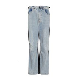 Casual Hit Colour Denim Trouser For Women High Waist Pocket Straight Jeans Female Autumn Large Size Fashion 210521