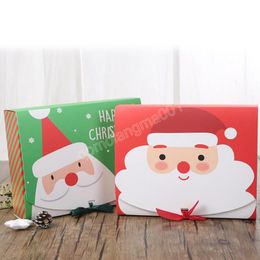 Christmas Big Gift Box Santa Claus Fairy Design Kraft Papercard Present Party Favour Activity Box Red Green Gifts Package Boxes