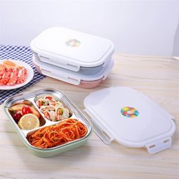 Stainless Steel Lunch Box LeakProof Bento Eco-Friendly Food Container Lunchbox For Office School Storage Crisper 210423