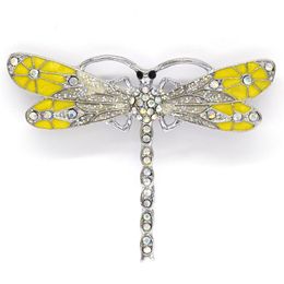 2021 NEW Wholesale Crystal Rhinestone Enamelling Dragonfly brooch Fashion Costume Pin Brooch Jewellery gift