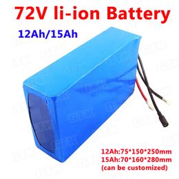 GTK 72v 12Ah 15Ah battery lithium li-ion battery pack with BMS for 72v electric bike 1000w electric scooter golf cart+3A charger