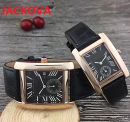 Famous classic Luxury Crystal Men Womens Watches Square Roman Dial Designer quartz clock Leather Couples Style Unisex Wristwatches reloj de lujo