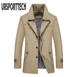 Autumn Winter Trench Coat Men Blazer Design Business Casual Suit Jacket Thick Warm Windbreaker Men Overcoat Plus Size M-8XL 210528