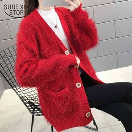 Casual Button Cardigan Sweater Winter Single Breasted Solid Women Sweaters Jumper Knitted Ladies Clothing 11854 210415