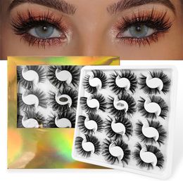 Thick Curling False Eyelashes 12 Pairs Set Natural Long Multilayers Handmade Reusable 3D Fake Lashes Extensions Makeup Accessory For Eyes 8 Models DHL Free