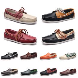 Leather Loafers topMen Casual Fashion Shoes Sneakers Bottom Low Cut Classic Multicolor Triple Black Orange Gr