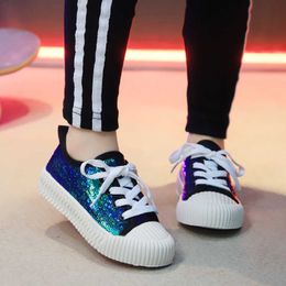 Kid Shoes 2019 Autumn New Fashion Girls Single Princess Sequins Wild Children's Kids for Girl Sneakers X0703