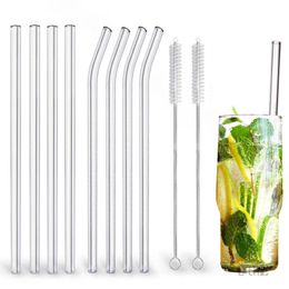 Reusable Wedding Birthday Party Strait Clear Glass Drinking Straws Thick Straws bar tools Transparent glass straw DHL