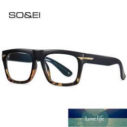 SO&EI Retro Square Clear Anti-Blu-Ray Eyewear TR90 Women Glasses Frame Fashion Men Optical Eyeglasses Frame Computer Goggles Factory price expert design Quality