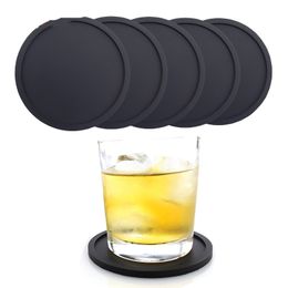 10pcs Mats Silicone Coasters Non-Slip Cup Pads Heat Resistant Mate For Tabletop Protection Fits Size Drinking Glasses