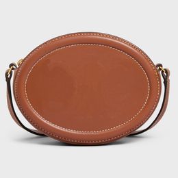 Womes Small Leather Goods Clutches Crossbody Oval Purse In Smooth Cowhide Designer Shoulder Bag Calfskin Lining Gold Metal Hardwar273t