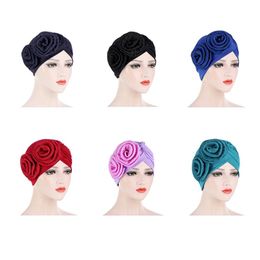 New Women Hair Loss Cap Beanie Skullies Flower Bonnet Muslim Cancer Chemo Cap Islamic Indian Hat Cover Head Scarf Fashion Cap