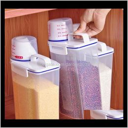 Bottles Jars Storage Cylinder With Flour Sealed Kitchen Thick Plastic Cover Rice Barrel Box Organiser Frzmv Rl8Gc