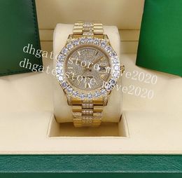 Newest products move2020 Mens Watch President Day Date 43mm Big Diamonds Automatic Mechanical Movement 2813 Wristwatches C118