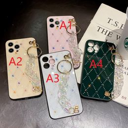 Mirror Rhinestone butterfly Phone Cases with crystal bracelet Chain Cover For iPhone 12 11 Pro Max XR X XS 7 8 Plus