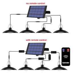 4 Heads Solar Shed Light Garden Lamp Waterproof Outdoor Indoor Hanging Lights 9.8FT Cord Ceiling Porch