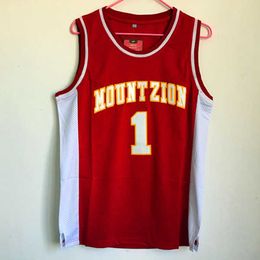 Tracy McGrady #1 Mountzion High School Retro Retrocesso costurado camisa de basquete costurada camisa bordada vermelha