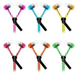 In-Ear earphones Zipper StereoEarbud Headset with Mic for PC iPhone mobile earphone Answer calling Headphones samsung