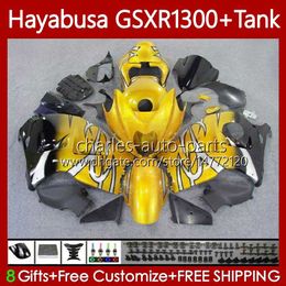 Fairings For SUZUKI Hayabusa GSXR-1300 GSXR 1300 CC GSXR1300 96 97 98 99 00 01 74No.90 GSX-R1300 1300CC Gold black 2002 2003 2004 2005 2006 2007 GSX R1300 96-07 Bodywork