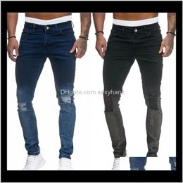 Clothing Apparel Drop Delivery 2021 Destroyed Ripped Men Skinny Mens Sexy Hole Stretch Denim Trousers Spring Thin Straight Pencil Jeans Long