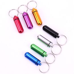 Aluminium Alloy Pill Bottles Keychain Pill Holder Container Waterproof Pill Cases Boxes for Outdoor Travel Camping