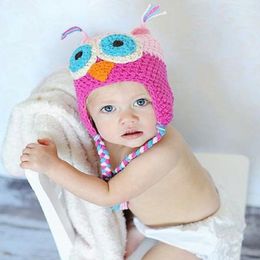 Baby Girls Hat Owl Crochet Newborn cap headwear Beanie Kids winter hat Child Knitted Bonet New born Hats 210413