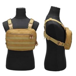 Tactical Chest Bag Molle Military Combat Front Pack Vest Hip Hop Backpack Detachable Strap Zipper Pockets Outdoor Hunting Bags 384 Z2