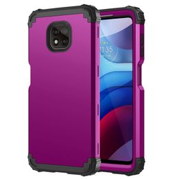 For Moto G Power 2021 Cases Hybrid Heavy Duty Shockproof Hard PC+Silicone Rubber Protective Cover