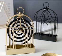 Creative Mosquito Coil Holder Pest Control Nordic Style Birdcage Shape Summer Day Iron Repellent Incenses Rack Plate Home Decoration