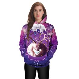 New Autumn and winter Hoodie Mens Hoodies High Quality Print Men Women Animation Love Deer Sweatshirt Long Sleeve B101-141