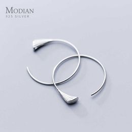 Geometric Triangle Hoop Earring for Women Fashion Genuine 925 Sterling Silver Simple Fine Jewelry Accessories 210707