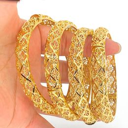 Bangle Dubai Bangles For Women 24K Ethiopian Africa Fashion Gold Color Saudi Arabia Bride Wedding Bracelet Jewelry Gifts